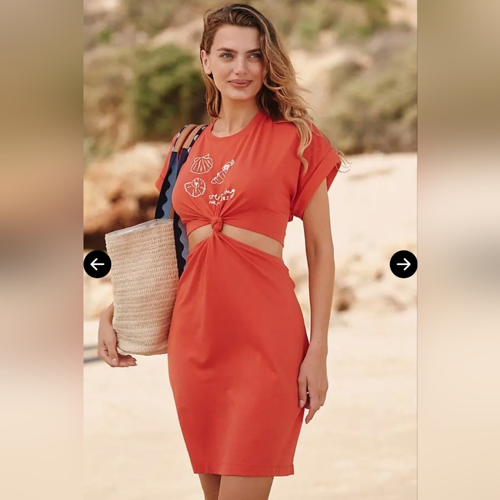 The Celandine x Agathe Marty Twist T-Shirt Midi Dress Size Small